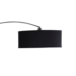 English Elm Black Arc Floor Lamp with Chrome Arch and Black Pendant Shade — Modern Statement Lighting for Contemporary Spaces B062P145487