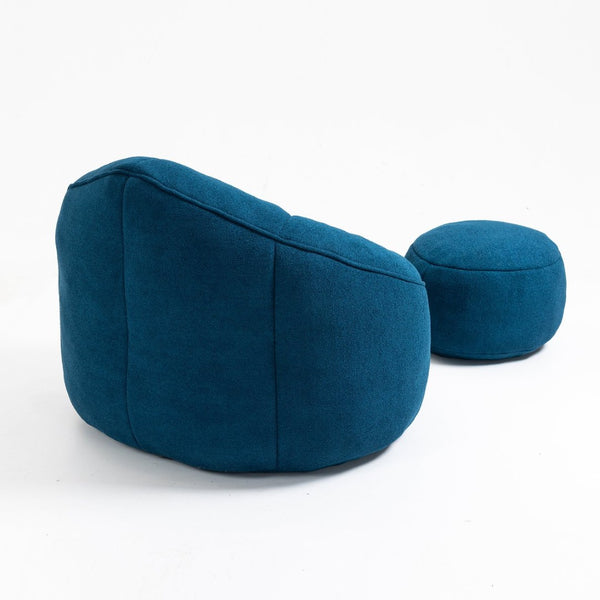 English Elm Bedding Foam Filled Bean Bag Chair with Footrest for Lounge and Reading Rooms W1996130769