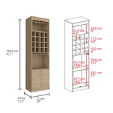 English Elm Bar Cabinet Atanasio, Living Room, Light Pine