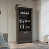 English Elm Bar Cabinet Margarita, Living Room, Espresso