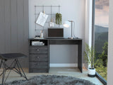 Modern Smokey Oak Computer Desk Fremont with Spacious Work Surface & Ample Storage Drawers