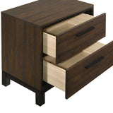 English Elm Rustic Tobacco and Dark Bronze 2-Drawer Nightstand