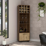 English Elm Corner Bar Cabinet Cataluña, Living Room, Mahogany / Aged Oak