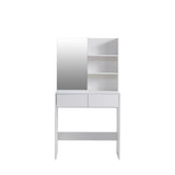 Hearth and Haven Vanity Desk with Mirror, Dressing Table with 2 Drawers, White Color W2156P145167
