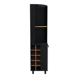 English Elm Corner Bar Cabinet Cleveland, Living Room, Black / Pine