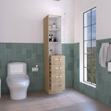 English Elm Linen Cabinet Epic, Bathroom, Light Pine / White