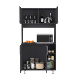 English Elm Pantry Cabinet Delaware, Kitchen, Black