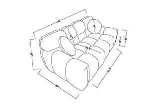 English Elm 64.96 Plush Beige Bouclé 2-Seater Marshmallow Sofa for Small Spaces | Curved Modern Compact Comfort W1099S00090