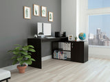 English Elm L-Shaped Desk Desti, Office, Black