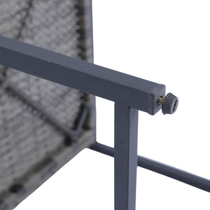 English Elm 9 Patio Dining Set - Space-Saving Rattan Outdoor 9-Piece with Glass Top, Grey Wicker & Cushions W329S00041