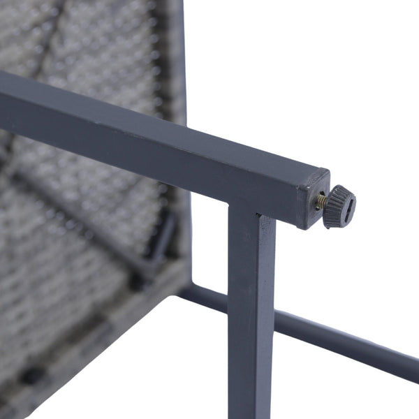 English Elm 9 Patio Dining Set - Space-Saving Rattan Outdoor 9-Piece with Glass Top, Grey Wicker & Cushions W329S00041