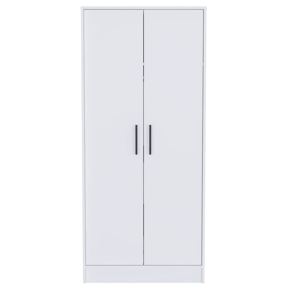 English Elm 180 Armoire Beery White 71" Tall Bedroom Closet Organizer with Hanging Rod, Shelf & Drawer Durable B092S00020