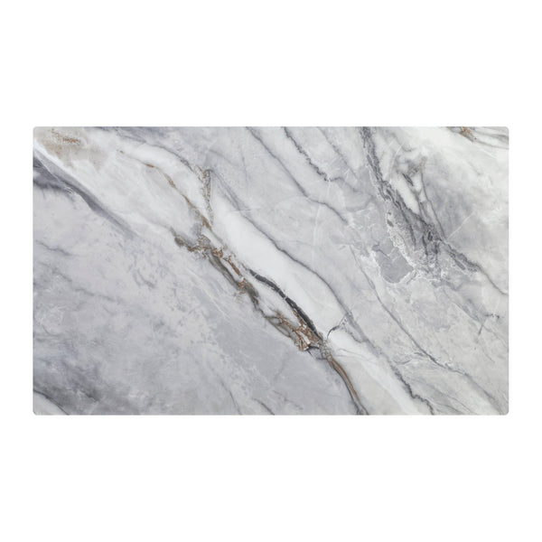 English Elm Stylish Sintered Stone Top Dining Table with Black Metal Legs, Faux Marble Modern 59" Elegance B011S00652