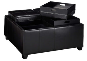 English Elm Ottoman Square Lift Top Storage Seat with Hidden Compartment for Living Room 69051.00PU