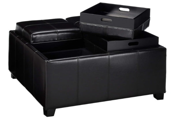 English Elm Ottoman Square Lift Top Storage Seat with Hidden Compartment for Living Room 69051.00PU