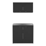 English Elm Cabinet Set Zeus, Garage, Black