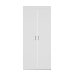 English Elm Pantry Orlando White Kitchen Storage Cabinet 63" High, Durable Particle Board, Spacious Shelves B092S00095