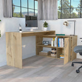 English Elm L-Shaped Desk Desti, Office, Light Oak