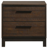 English Elm Rustic Tobacco and Dark Bronze 2-Drawer Nightstand