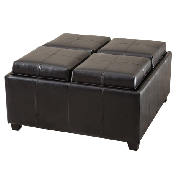 English Elm Ottoman Square Lift Top Storage Seat with Hidden Compartment for Living Room 69051.00PU