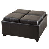 Christopher Knight Home® - Noble House - Dartmouth 4-Tray Top Bonded Leather Storage Ottoman