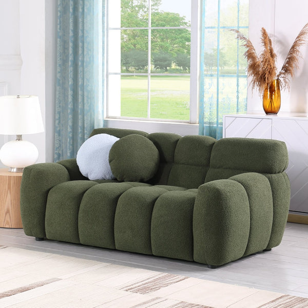 English Elm 102 Inch Linen Modular Sectional Sofa with Hidden Storage and Cloud Cushion Comfort W1099S00100