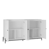 Hearth and Haven Storage Cabinet Buffet Cabinet with 2 Cabinet, 4 Doors, Metal Leg, Sideboard Wooden Cabinet, Entryway Floor Cabinet For Living Room, Study, and Entryway W1321138092