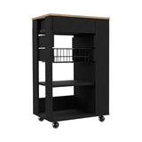 English Elm Kitchen Cart Sonex, Kitchen, Black / Light Oak