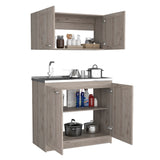 English Elm Cabinet Set Zeus, Garage, Light Gray