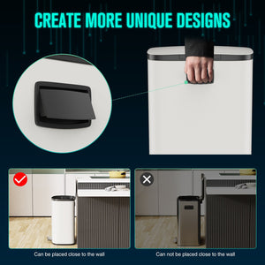 English Elm Curved Kitchen Trash Can 50L 13 Gallon Foot Pedal Soft-Close Stainless Steel Trash Bin, Sleek Design White W1550137559