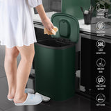 Hearth and Haven Curved Surface 13 Gallon 50L Kitchen Foot Pedal Operated Soft Close Trash Can - Stainless Steel Rectangular Bustbin with 30 Garbage Bags W1550137560