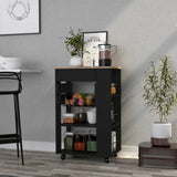 English Elm Kitchen Cart Sonex, Kitchen, Black / Light Oak