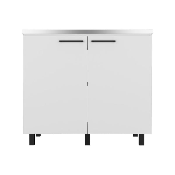 English Elm Utility Sink Cabinet Stainless Steel Basin Freestanding Farmhouse Storage Unit B092S00151