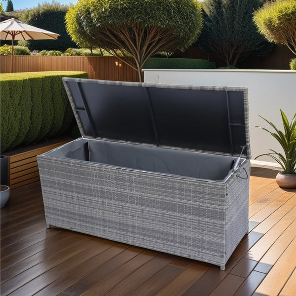 English Elm Outdoor 113 Gallon Wicker Storage Chest with Removable Water-Resistant Liner for Patio & Pool W329138976