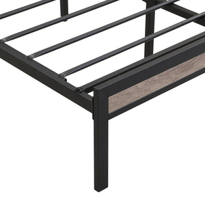 English Elm Queen Upholstered Platform Bed Steel Frame Usb Charging Under Bed Storage Modern W311133408