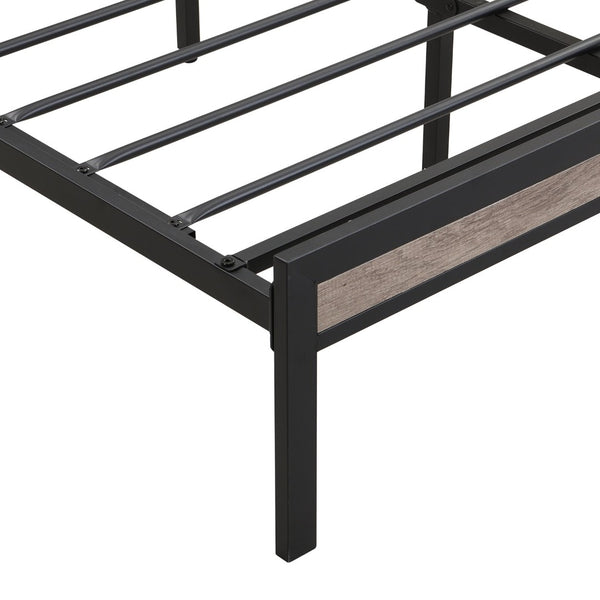 English Elm Queen Upholstered Platform Bed Steel Frame Usb Charging Under Bed Storage Modern W311133408