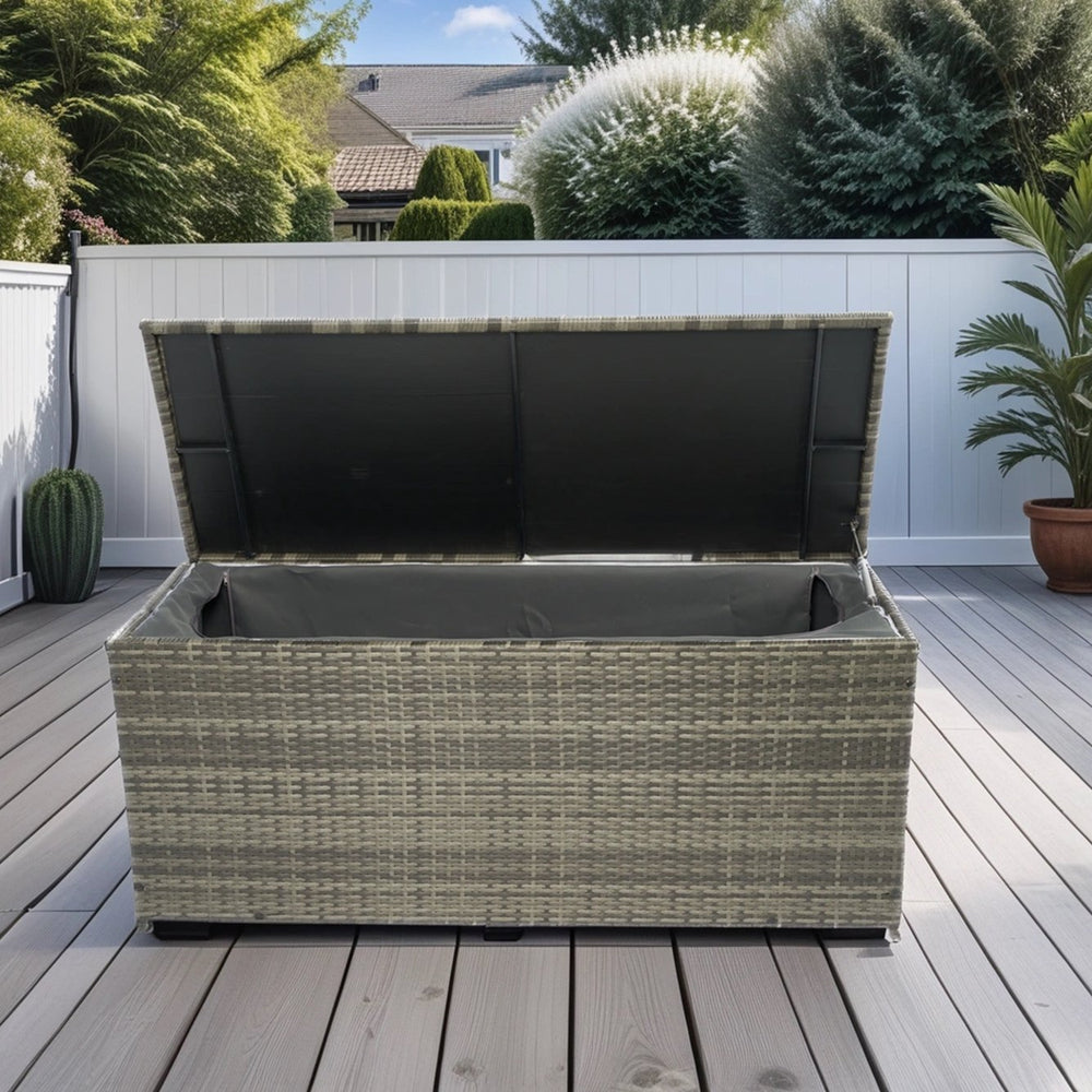 English Elm Outdoor 113 Gallon Wicker Storage Chest with Removable Water-Resistant Liner for Patio & Pool W329138976
