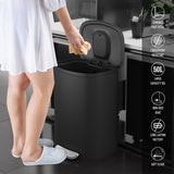 Hearth and Haven Curved Surface 13 Gallon 50L Kitchen Foot Pedal Operated Soft Close Trash Can - Stainless Steel Rectangular Bustbin with 30 Garbage Bags W1550137558