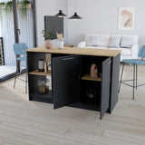 English Elm Kitchen Island Padua, Kitchen, Black / Macadamia