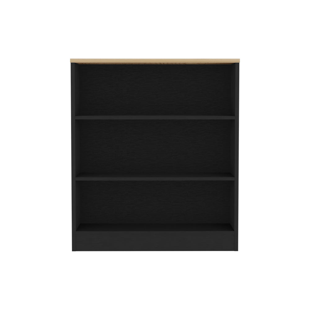 English Elm Kitchen Counter Dining Table Toledo - Black/Pine Modern Compact 3-Shelf Countertop 36.2" x36.2" Durable Design B092S00129