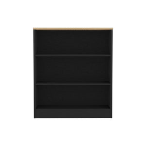 English Elm Kitchen Counter Dining Table Toledo - Black/Pine Modern Compact 3-Shelf Countertop 36.2" x36.2" Durable Design B092S00129
