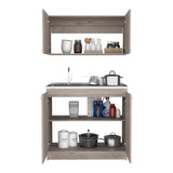 English Elm Cabinet Set Zeus, Garage, Light Gray