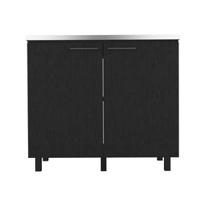 English Elm Utility Sink Cabinet Stainless Steel Basin Freestanding Farmhouse Storage Unit B092S00152