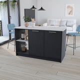 English Elm Kitchen Island Padua, Kitchen, Black / Onyx