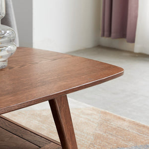 English Elm Center Solid Oak Two Tier Coffee Table Walnut Finish Natural Wood Living Room W1283P146706