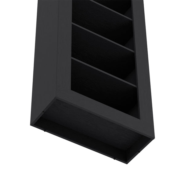 English Elm Bookcase Wray 5-Tier Black Office Shelf - Sturdy Particle Board Display Unit for Books & Decor, 73" tall B092S00161