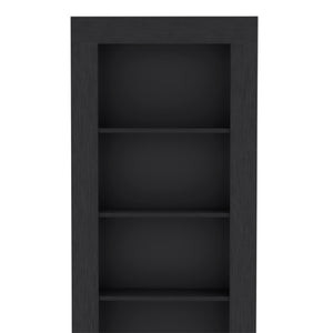 English Elm Bookcase Wray 5-Tier Black Office Shelf - Sturdy Particle Board Display Unit for Books & Decor, 73" tall B092S00161