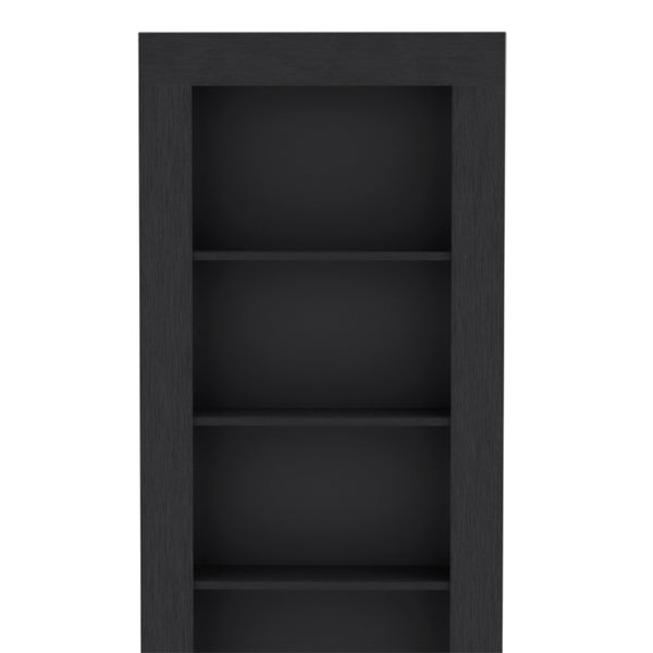 English Elm Bookcase Wray 5-Tier Black Office Shelf - Sturdy Particle Board Display Unit for Books & Decor, 73" tall B092S00161