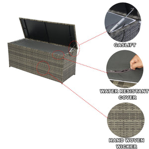 English Elm Outdoor 113 Gallon Wicker Storage Chest with Removable Water-Resistant Liner for Patio & Pool W329138976