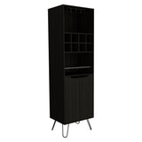 English Elm H Bar Cabinet Silhill, Living Room, Black